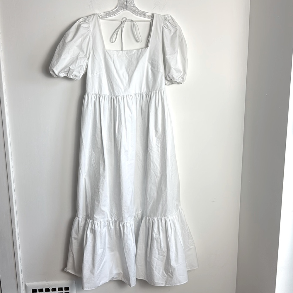 H&M Puff Sleeves Oversized White Dress